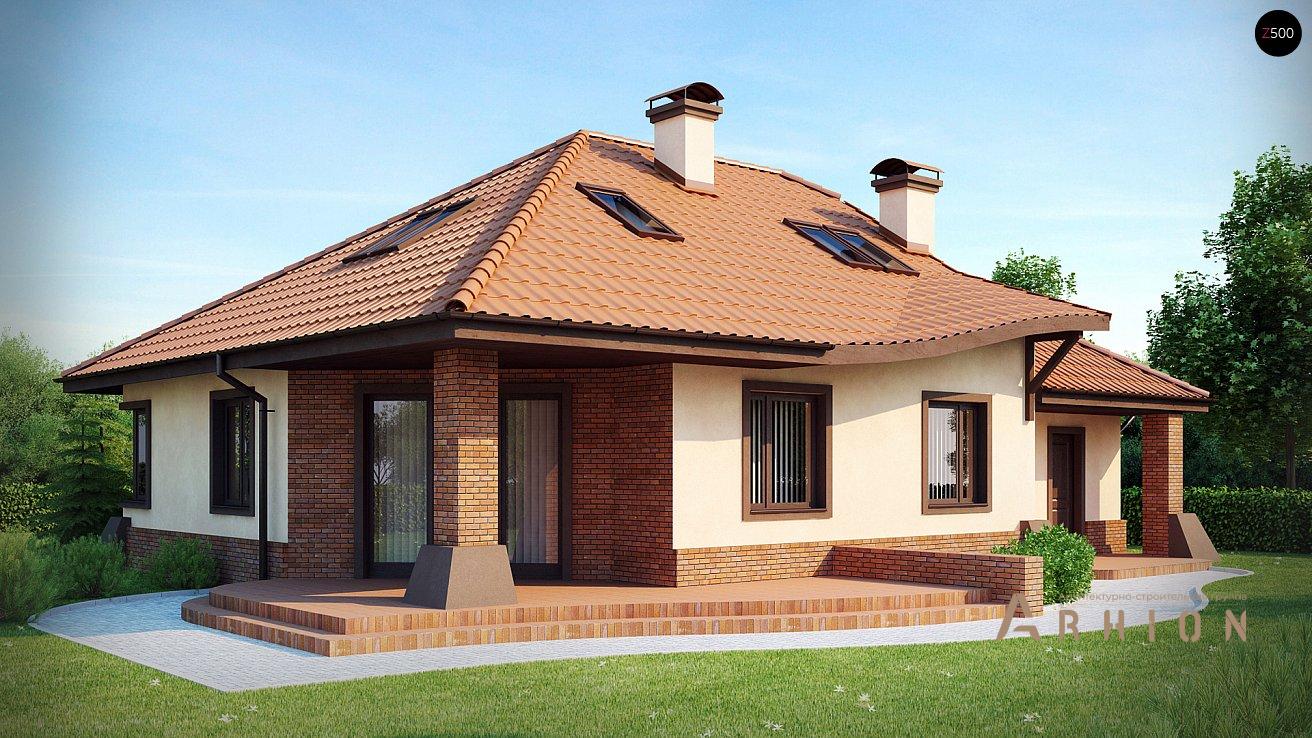 2. Проект одноэтажного дома в современном стиле с многоскатной кровлей, Z56 A, площадью - 224 кв c мансардой, терассой, гаражом